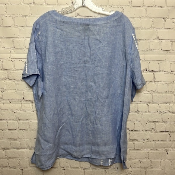 Talbots Plus Linen Peasant Top - Picture 7 of 11